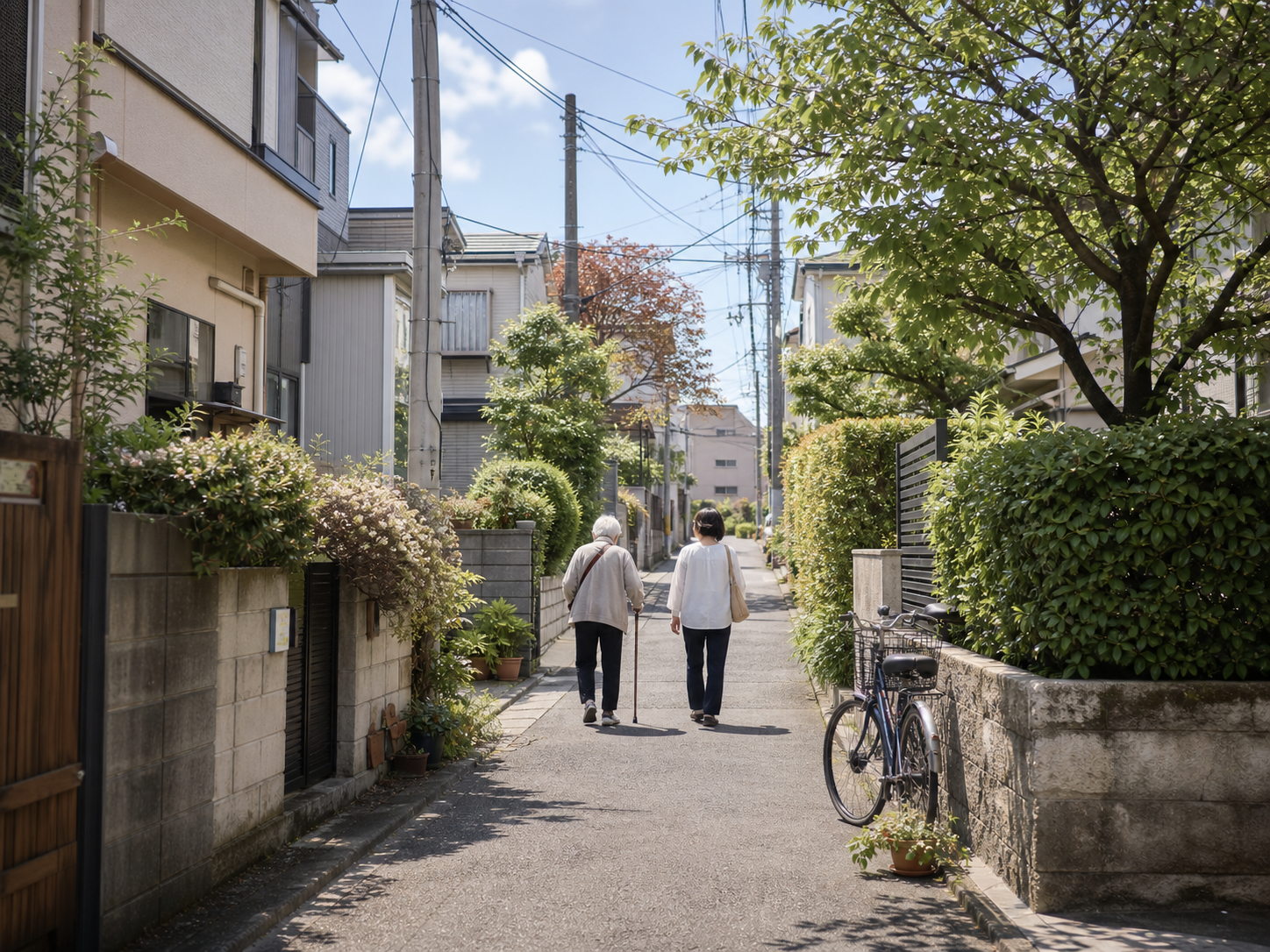 地域の暮らしを感じる明るい街並み